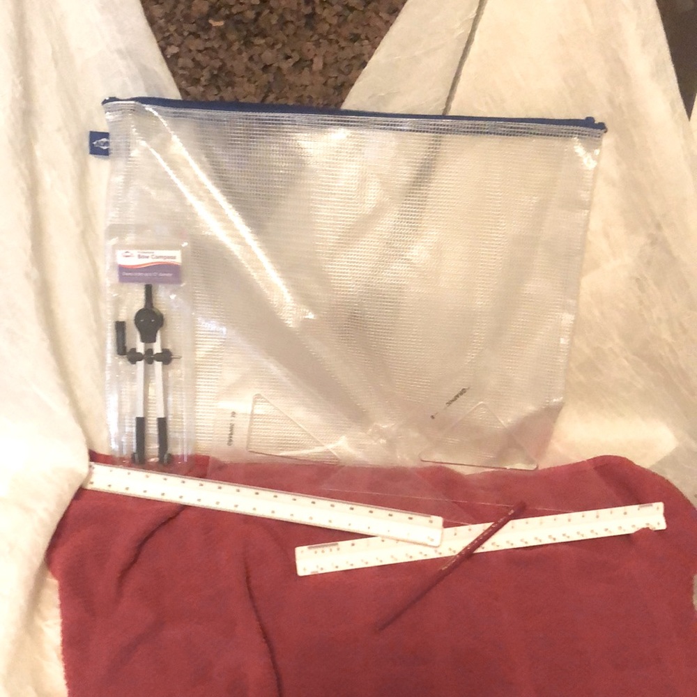 Alvin 6 piece drafting drawing kit with zipper closure case very nice condition